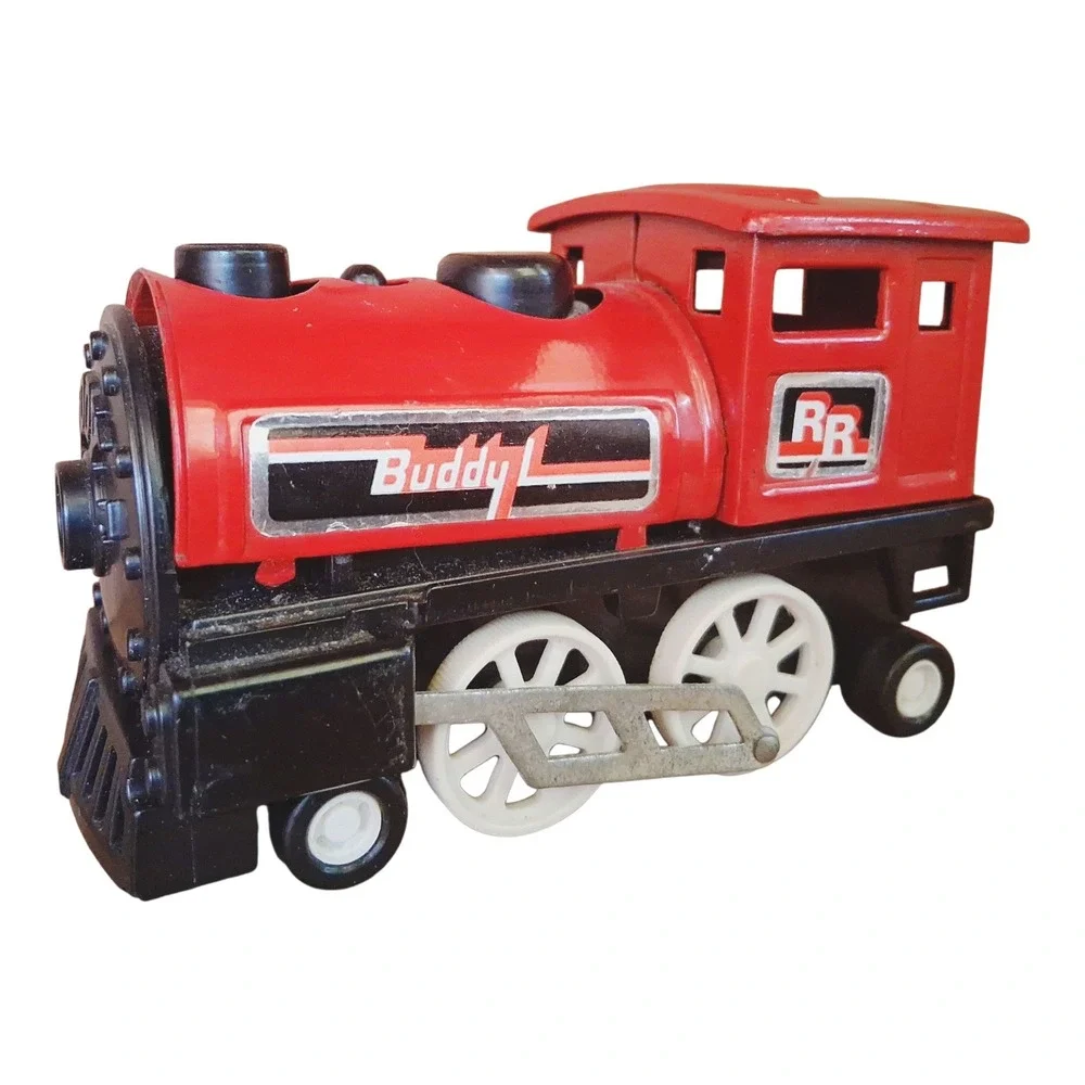 Vintage 1978 Buddy L Train Locomotive‎ Engine Red Black Plastic Toy RR